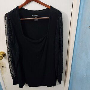 Women's Torrid Top, Square Neck, Black, 3XL